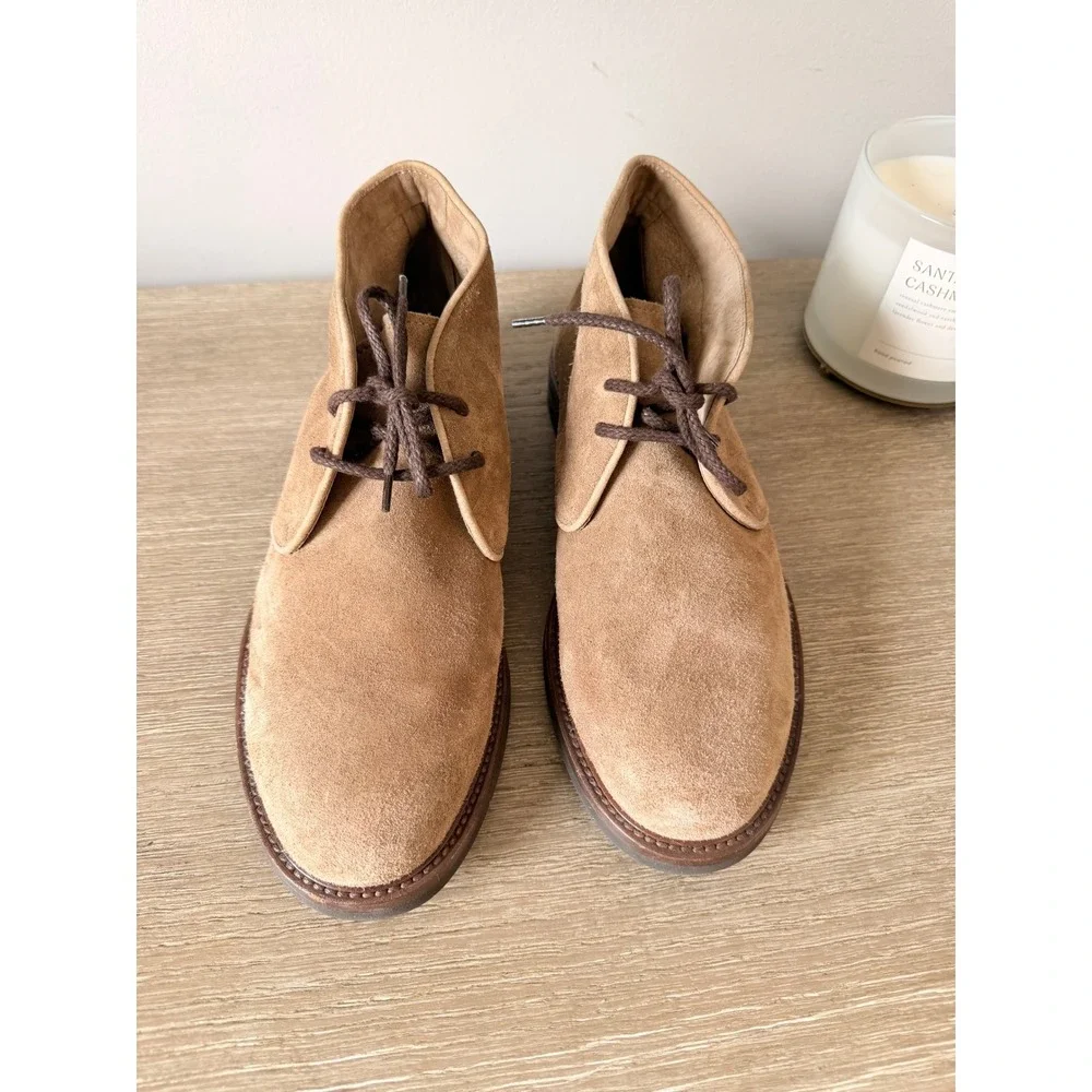 Brunello Cucinelli Suede Chukka Boots Men Tan 42.5